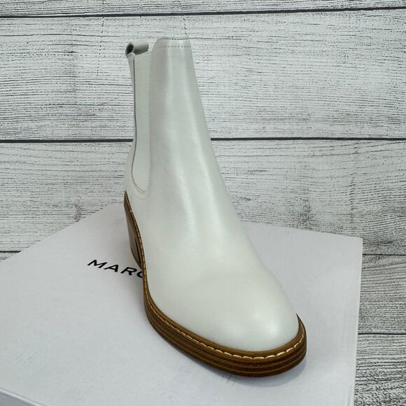 Marc Fisher Women's White Ivory Modesty Leather Chelsea Boots Size 8.5 - Picture 7 of 10